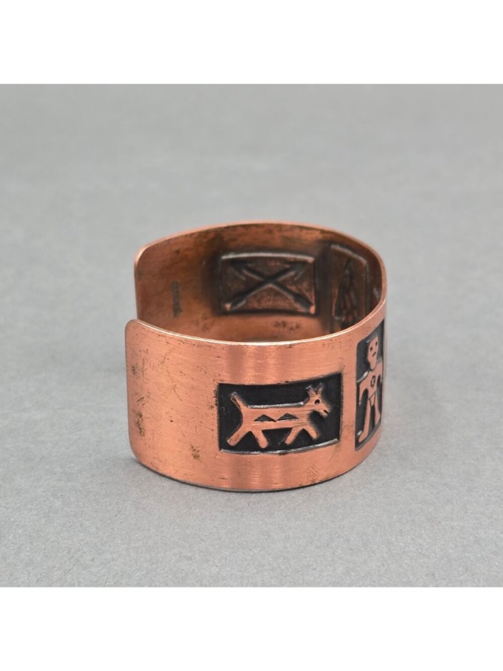 VTG Wheeler Copper Storyteller Wide Cuff Bracelet 6.75" Southwestern Thunderbird - Picture 4 of 9
